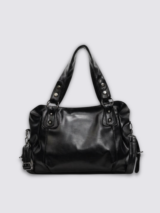 Angelina Leder Tasche - Schwarz