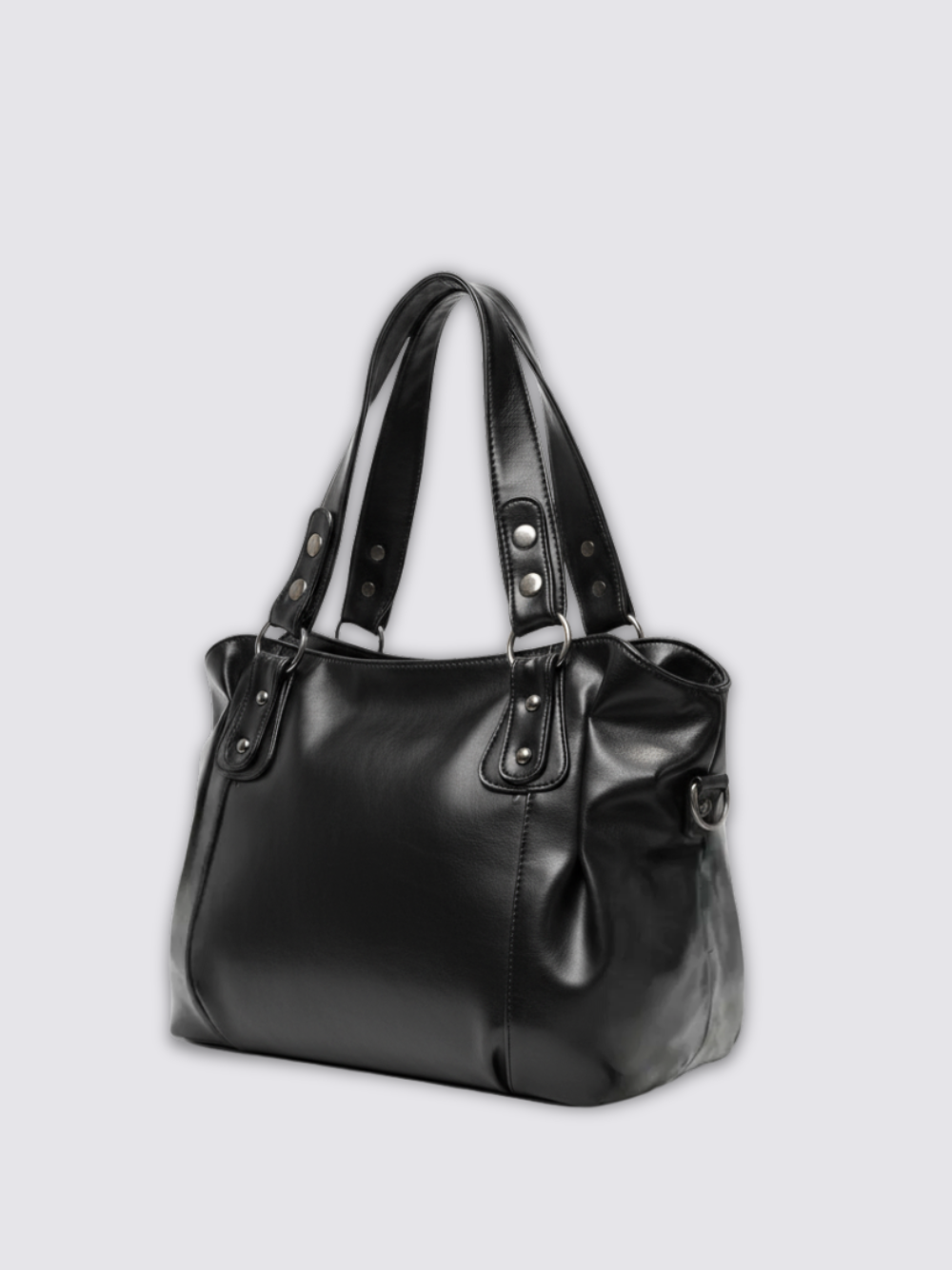 Angelina Leder Tasche - Schwarz