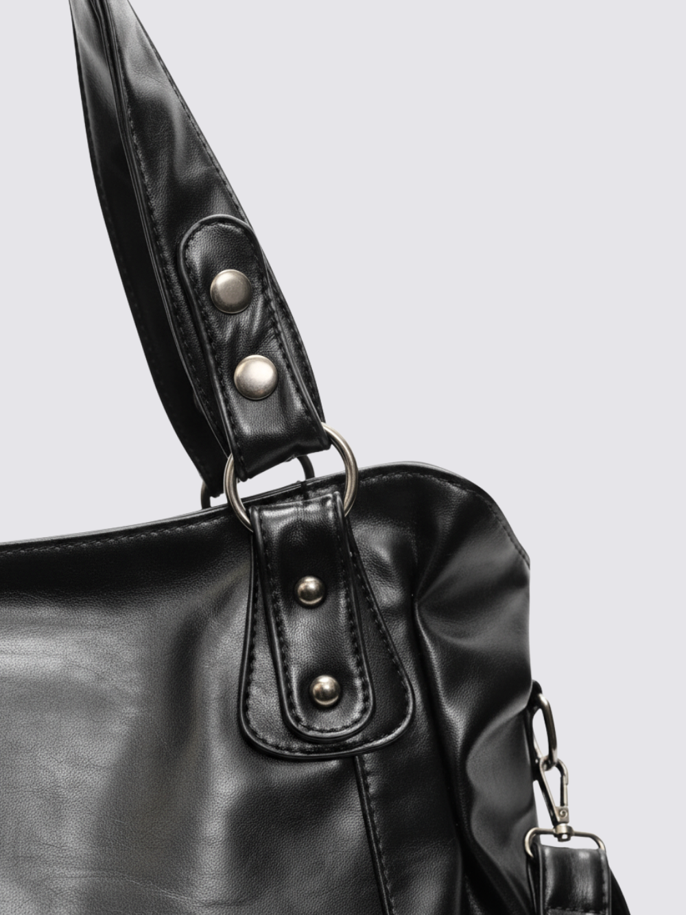 Angelina Leder Tasche - Schwarz