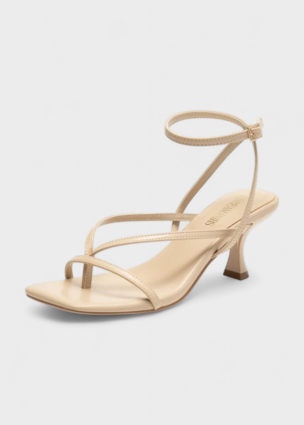 Kassie - Quadratische Zehen Riemchen Kitten Heels