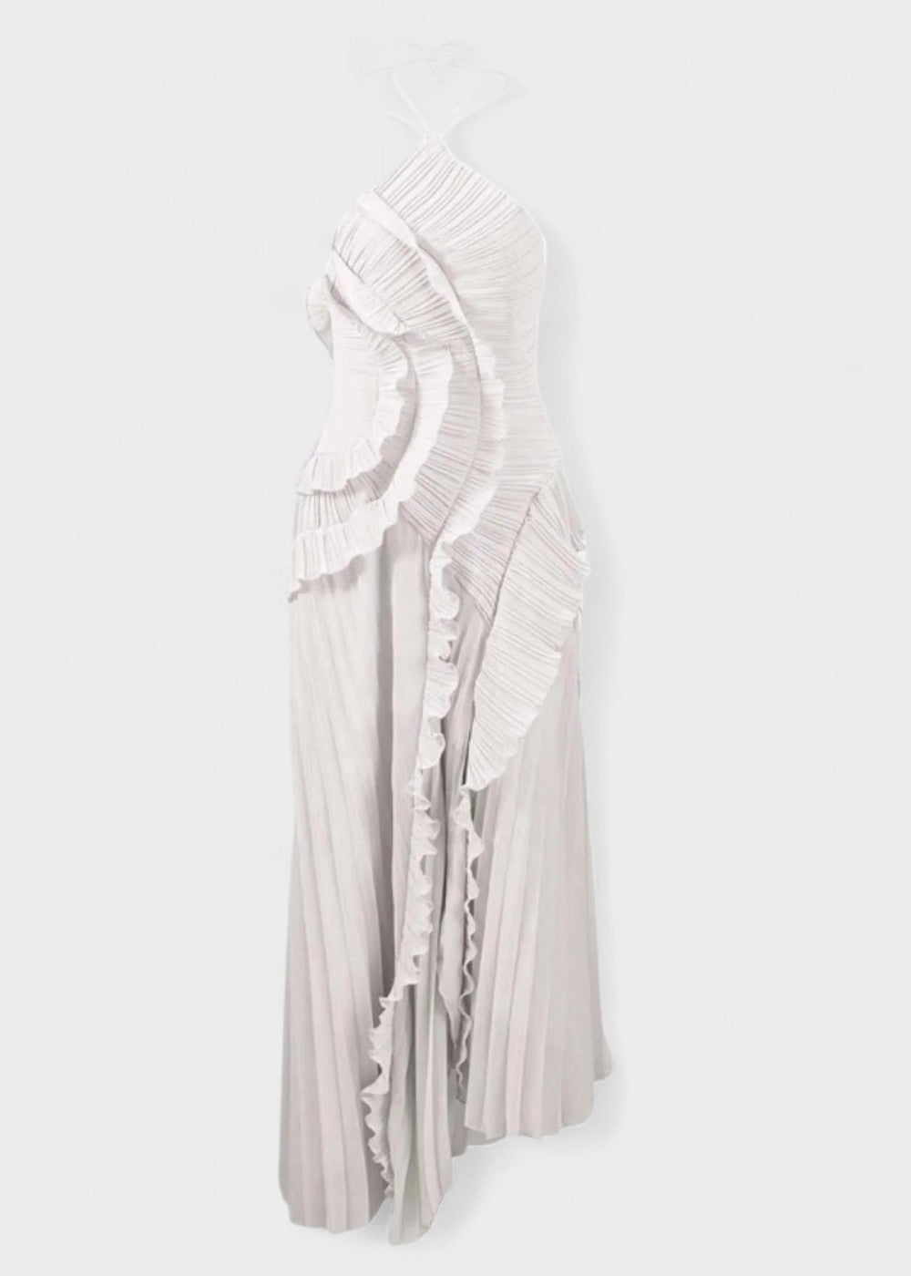 Elegantes Neckholderkleid mit fallenden Rüschen - Vichy Signature
