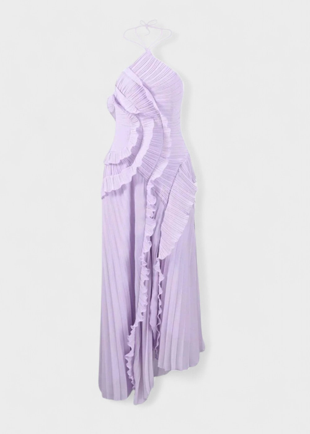 Elegantes Neckholderkleid mit fallenden Rüschen - Vichy Signature