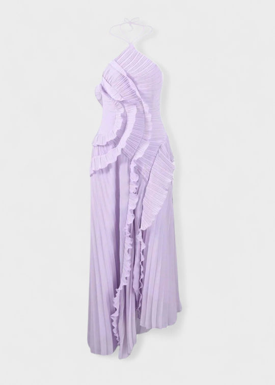 Elegantes Neckholderkleid mit fallenden Rüschen - Vichy Signature
