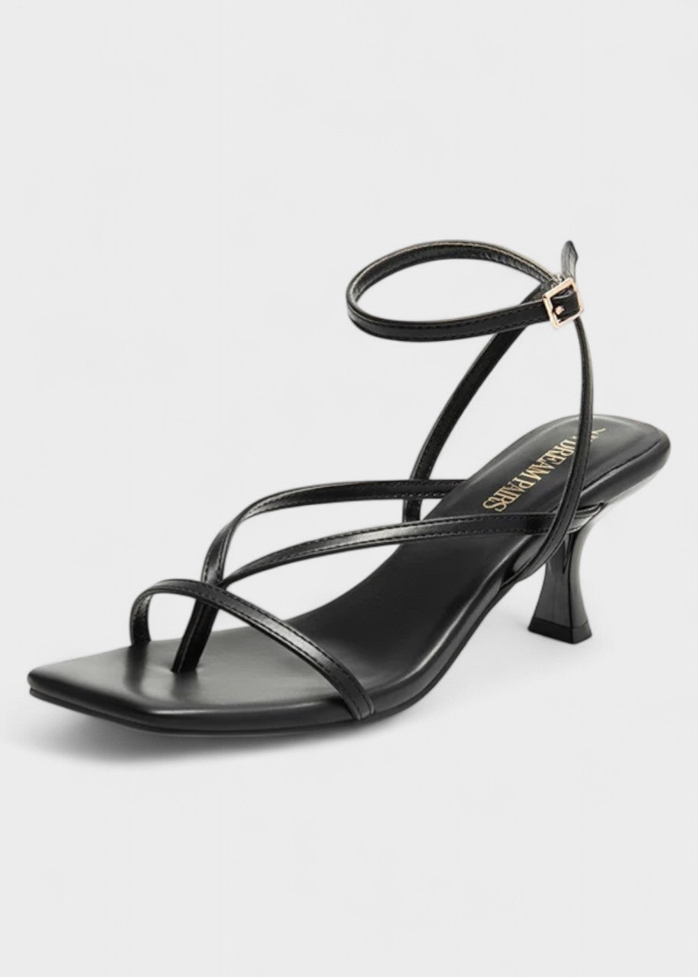 Kassie - Quadratische Zehen Riemchen Kitten Heels