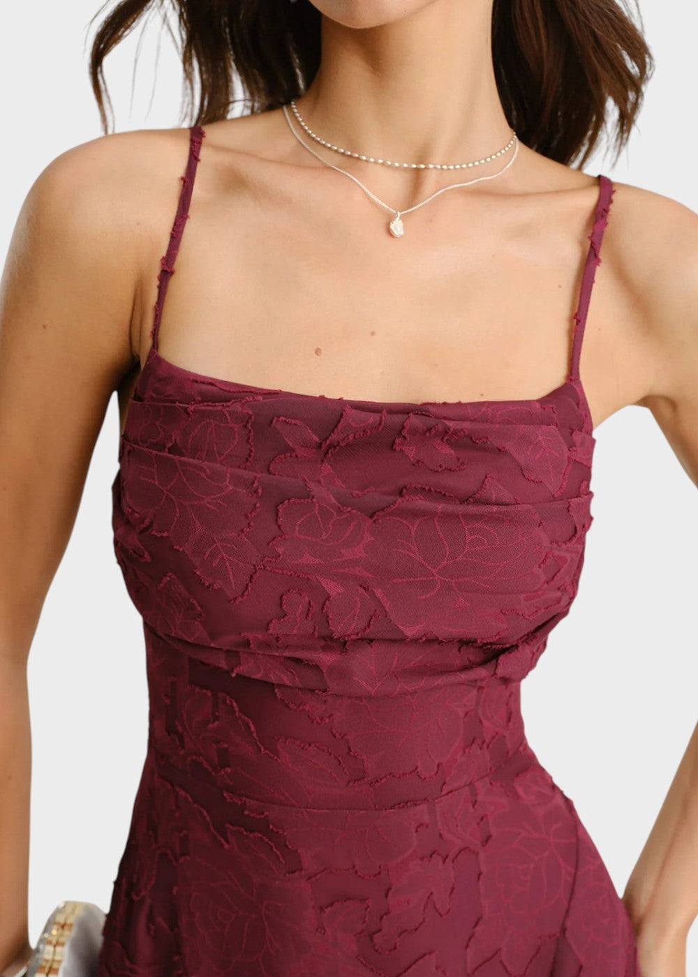 Langes Kleid mit Blumen und rückenfrei